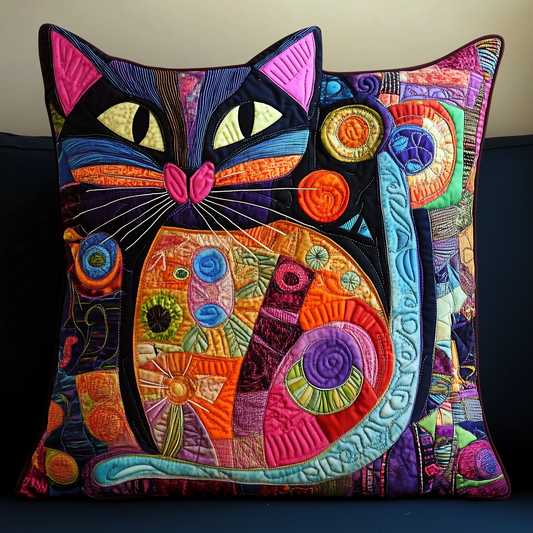 Whiskers In Motion Cat Quilted Pillow GFTONL304