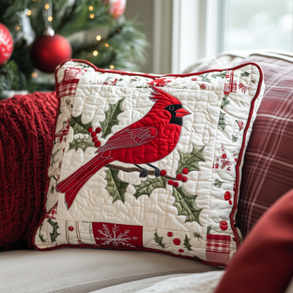 Red Cardinal Holiday Quilted Pillow Case GFTONL338