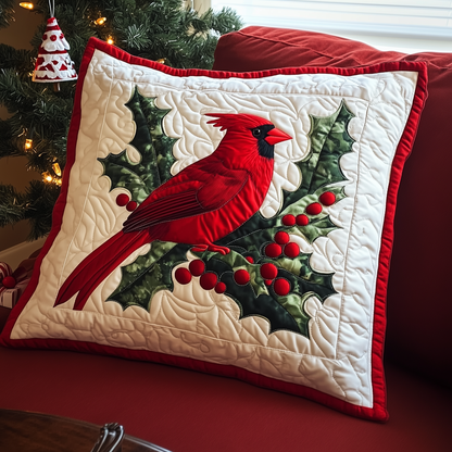 Red Cardinal Holiday Quilted Pillow Case GFTONL345