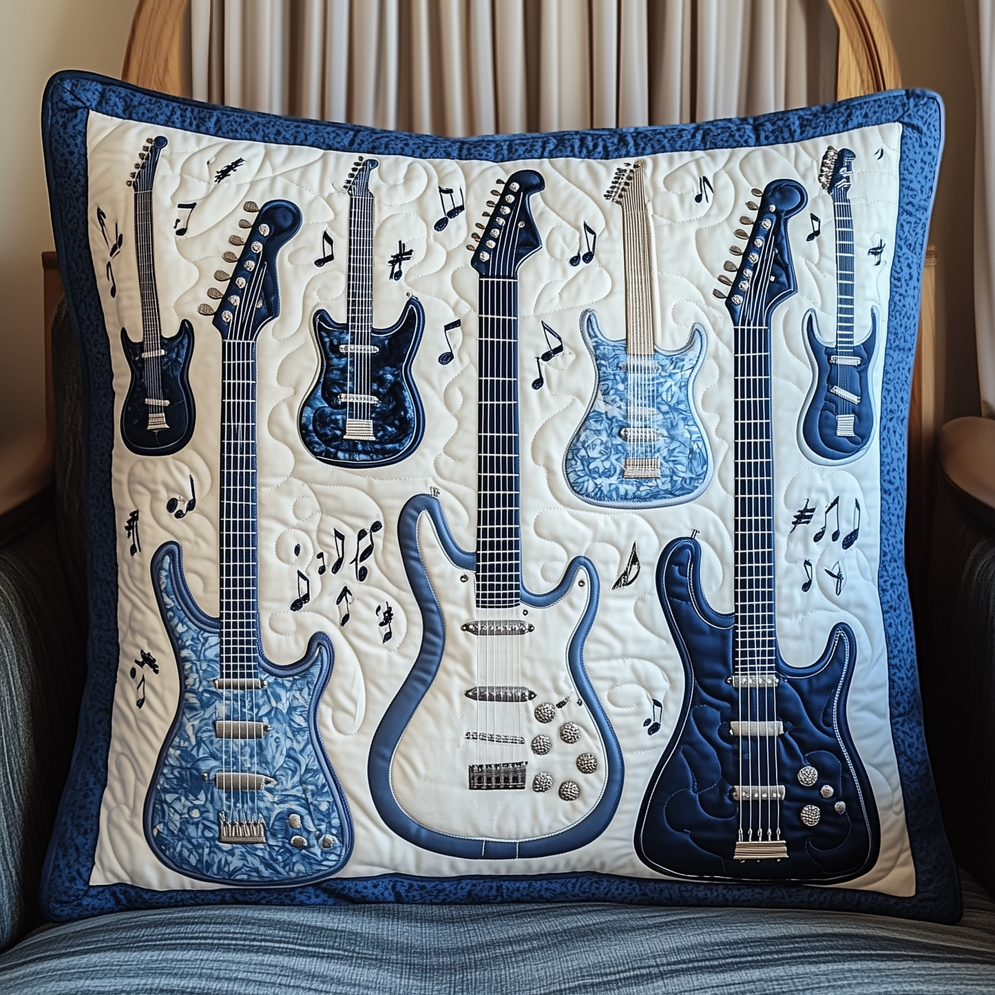 Elegant Guitar Quilted Pillow Case GFTONL367