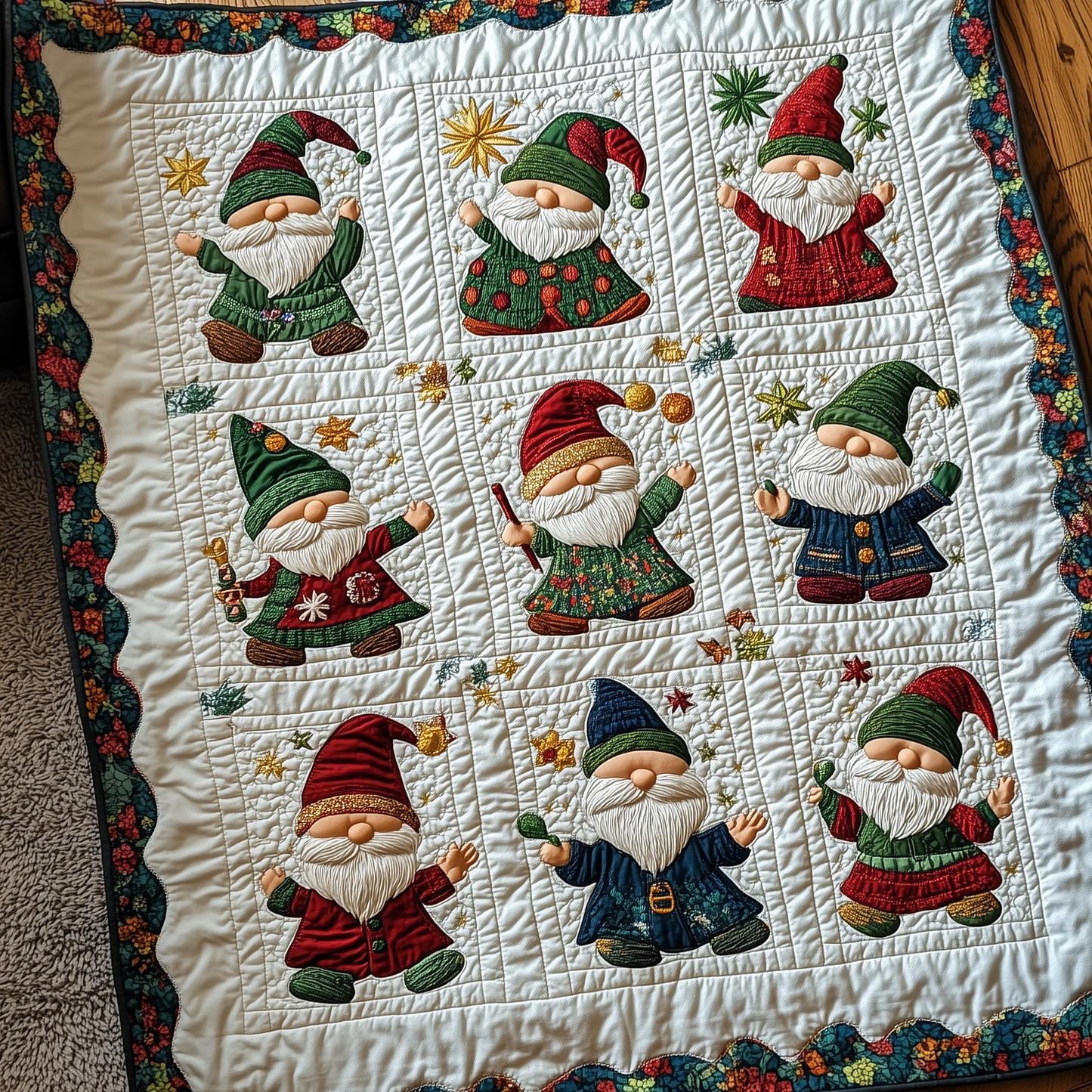 Happy Gnomes Quilted Blanket GFTONL439