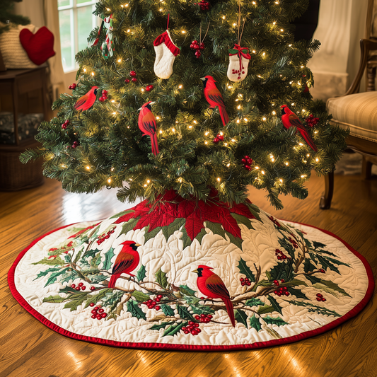 Red Cardinal Quilted Tree Skirt GFTONL496