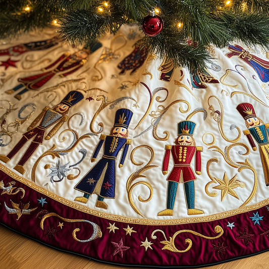 Grumpy Sleepy Nutcrackers Quilted Tree Skirt GFTONL606