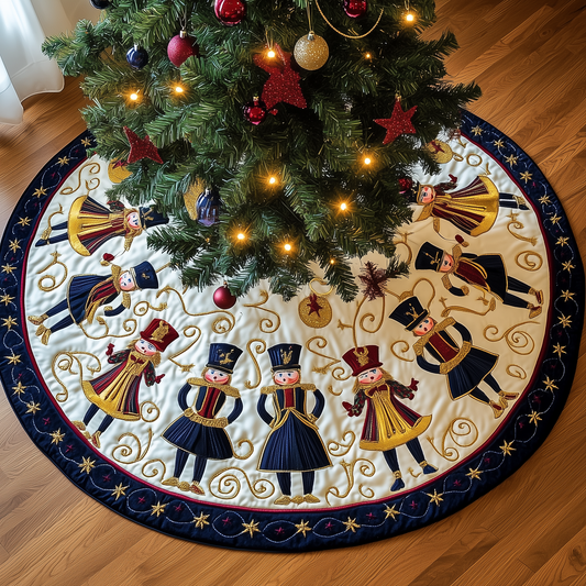 Grumpy Sleepy Nutcrackers Quilted Tree Skirt GFTONL607