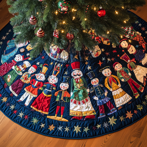 Grumpy Sleepy Nutcrackers Quilted Tree Skirt GFTONL609