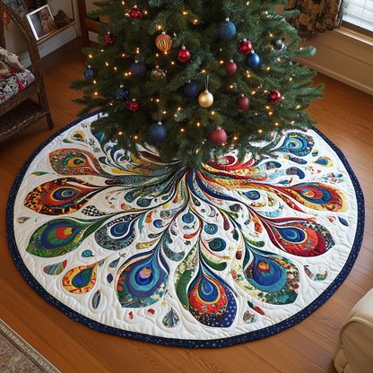 Peacock Mandala Quilted Tree Skirt GFTONL670