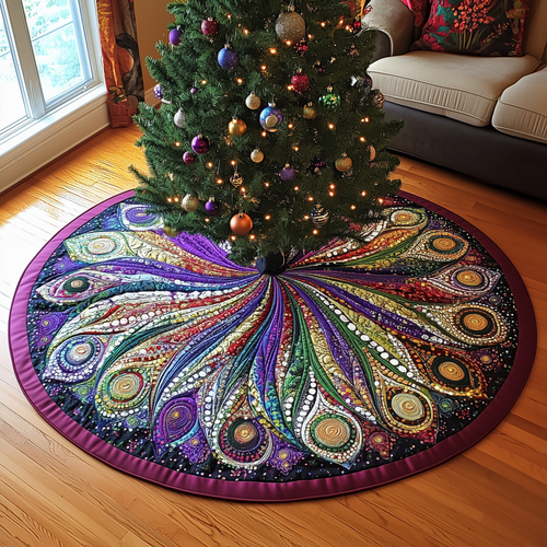 Peacock Mandala Quilted Tree Skirt GFTONL671