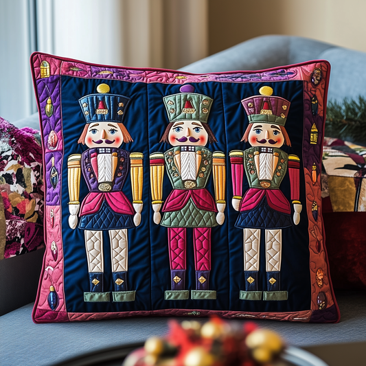 Cheerful Nutcracker Quilted Pillow Case GFTONL675