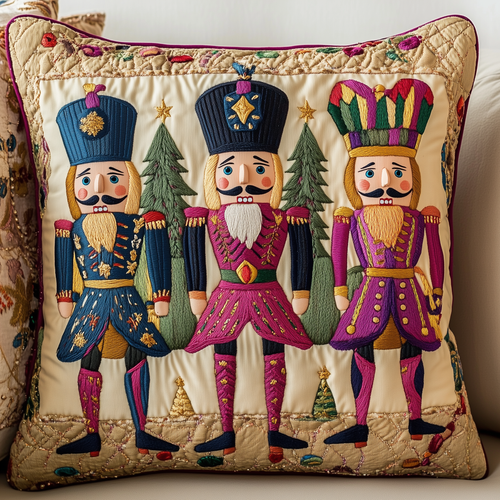 Cheerful Nutcracker Quilted Pillow Case GFTONL680