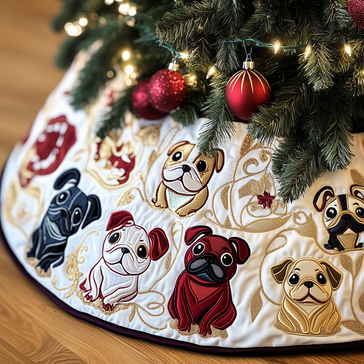 Bulldog Quilted Tree Skirt GFTONL688