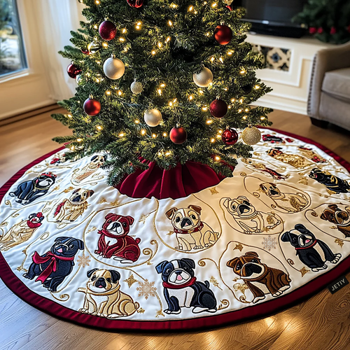 Bulldog Quilted Tree Skirt GFTONL692