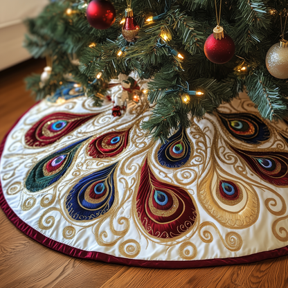 Shimmering Peacock Quilted Tree Skirt GFTONL715