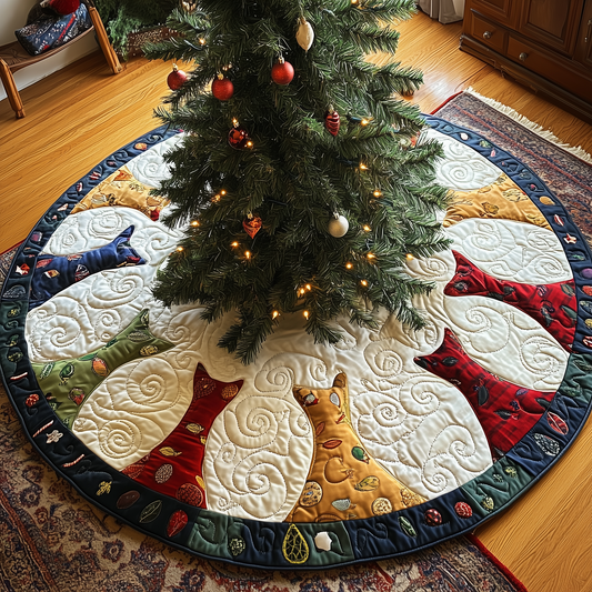 Cat Of Joy Quilted Tree Skirt GFTONL719