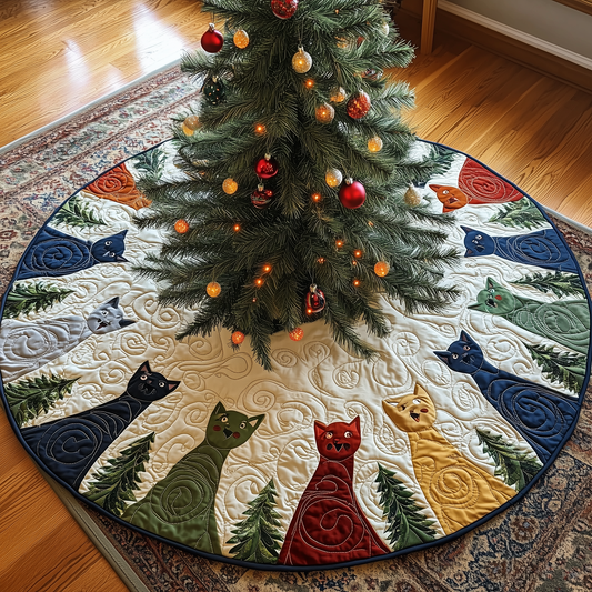 Cat Of Joy Quilted Tree Skirt GFTONL721