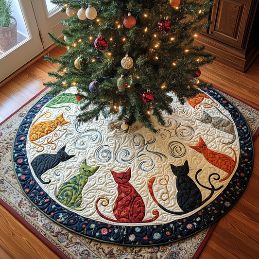 Cat Of Joy Quilted Tree Skirt GFTONL725