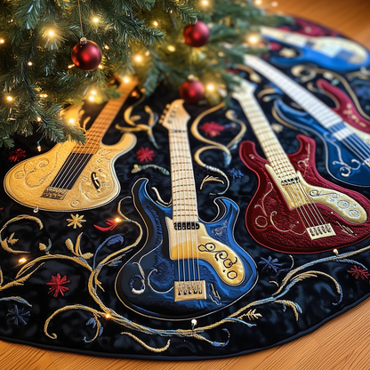 Bass Guitars Quilted Tree Skirt GFTONL734