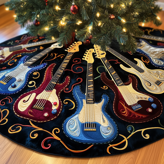 Bass Guitars Quilted Tree Skirt GFTONL735