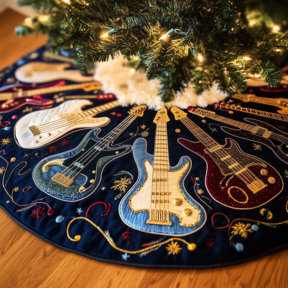 Bass Guitars Quilted Tree Skirt GFTONL737