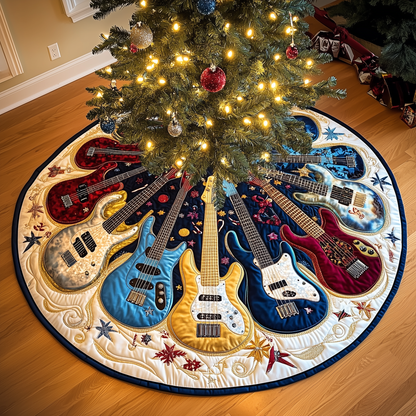 Bass Guitars Quilted Tree Skirt GFTONL739