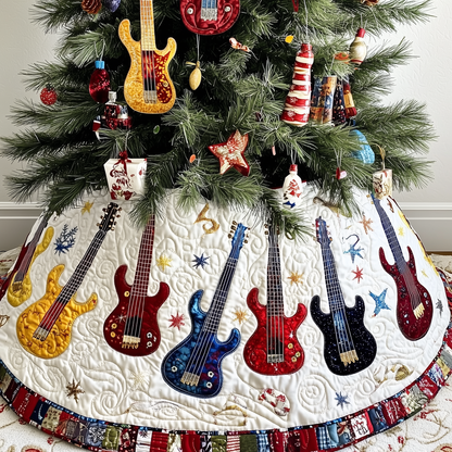 Festive Guitars Quilted Tree Skirt GFTONL743