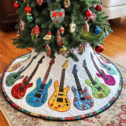 Festive Guitars Quilted Tree Skirt GFTONL744