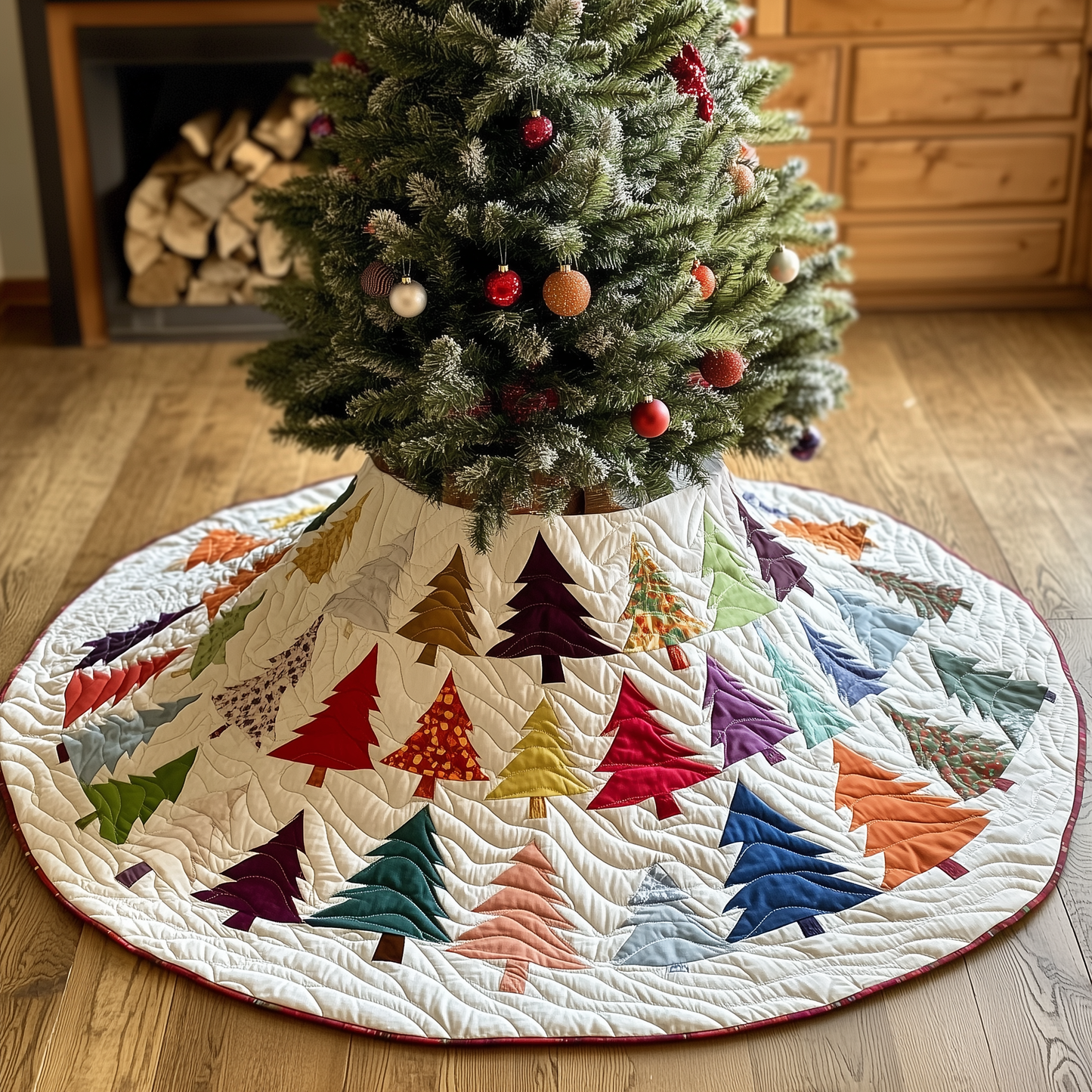 Holiday Tree Christmas Quilted Tree Skirt GFTONL775