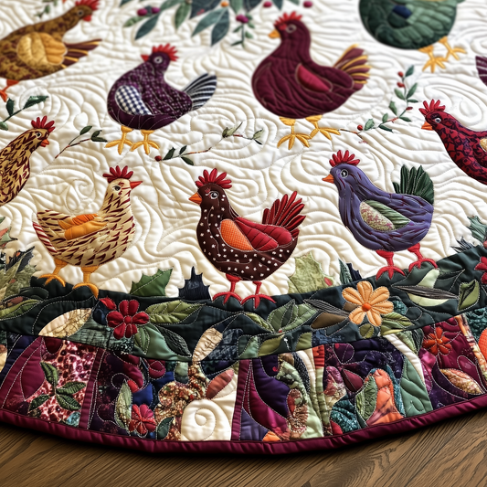 Chicken Christmas Quilted Tree Skirt GFTONL784