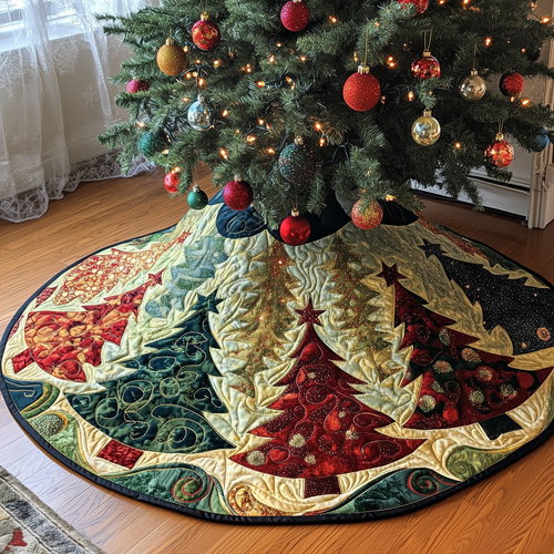 Festive Tree Christmas Quilted Tree Skirt GFTONL834