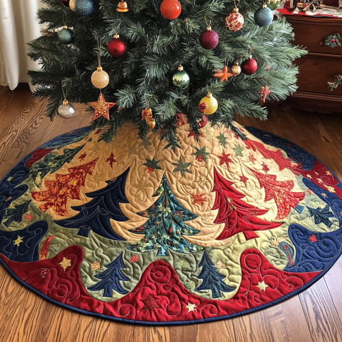 Festive Tree Christmas Quilted Tree Skirt GFTONL835