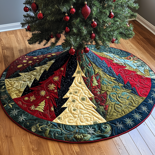 Festive Tree Christmas Quilted Tree Skirt GFTONL836