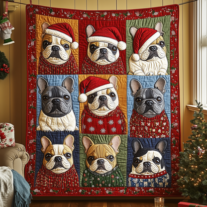 Festive Bulldog Quilted Blanket GFTONL850