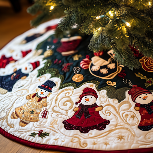 Jolly Snowman Quilted Tree Skirt GFTONL855