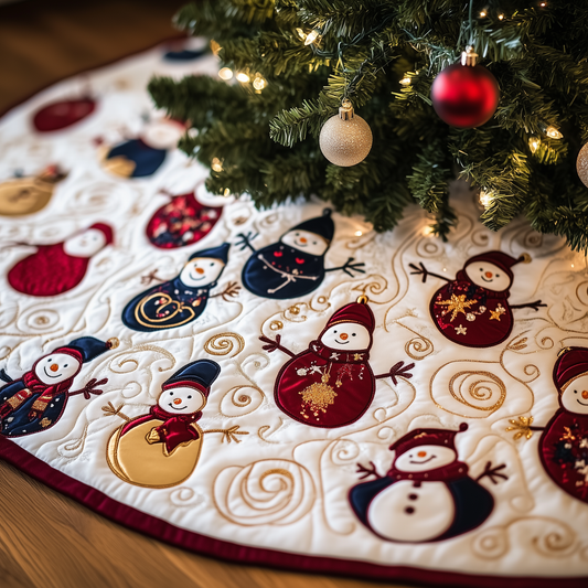 Jolly Snowman Quilted Tree Skirt GFTONL857