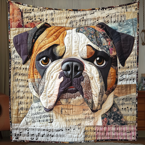 Bulldog Melody Quilted Blanket GFTONL960