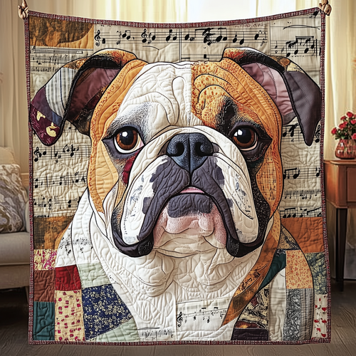 Bulldog Melody Quilted Blanket GFTONL964