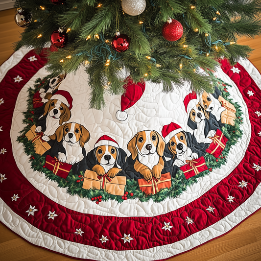 Christmas Beagle Quilted Tree Skirt GFTOTL1001