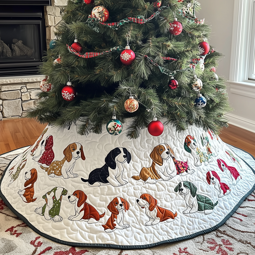 Christmas Beagle Quilted Tree Skirt GFTOTL1003