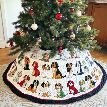 Christmas Beagle Quilted Tree Skirt GFTOTL1004