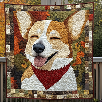 Corgi Autumn Quilted Blanket GFTOTL1055