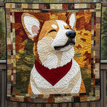 Corgi Autumn Quilted Blanket GFTOTL1056