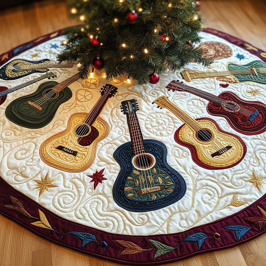 Festive Acoustic Guitars Quilted Tree Skirt GFTOTL1121