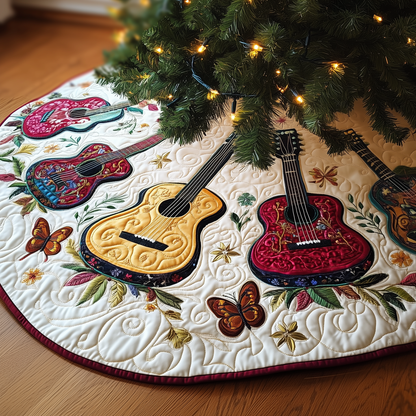 Festive Acoustic Guitars Quilted Tree Skirt GFTOTL1122