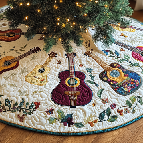 Festive Acoustic Guitars Quilted Tree Skirt GFTOTL1124