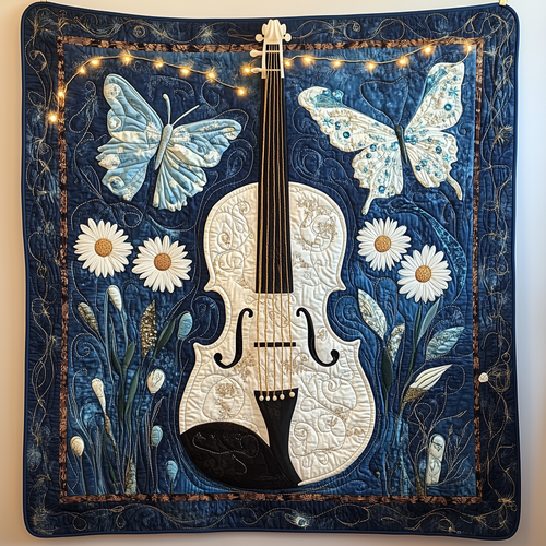 Blue Violin Quilted Blanket GFTOTL1138