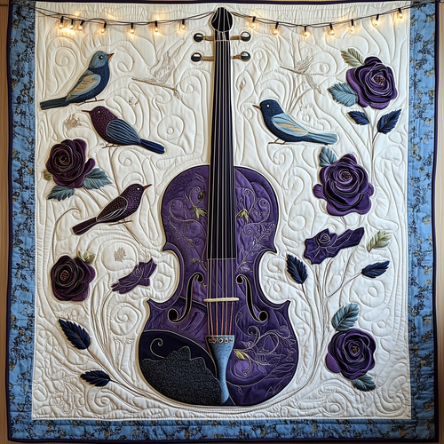 Purple Violin Quilted Blanket GFTOTL1145