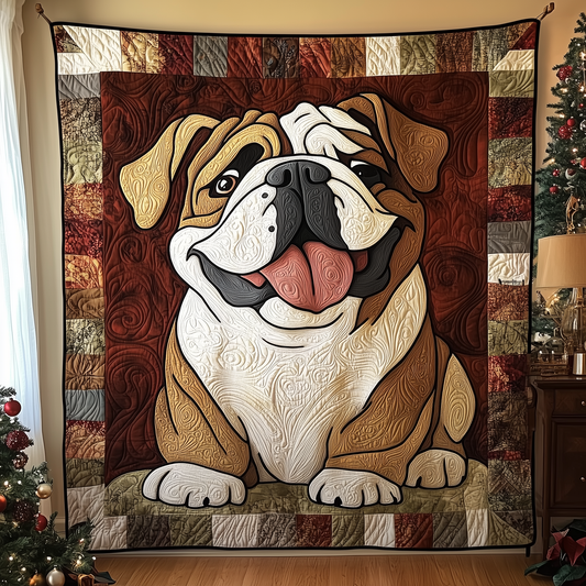 Winter English Bulldog Quilted Blanket GFTOTL1181