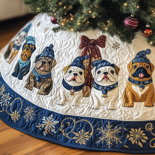 Winter English Bulldog Quilted Tree Skirt GFTOTL1188