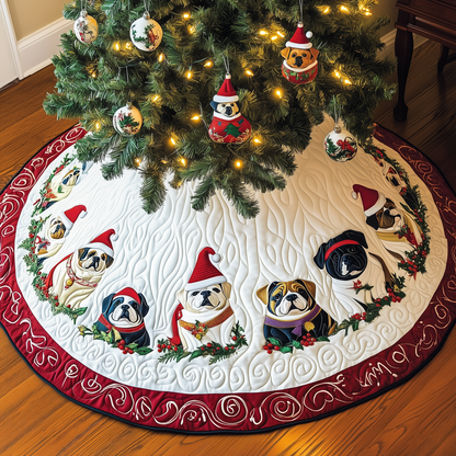 Festive English Bulldog Quilted Tree Skirt GFTOTL1191