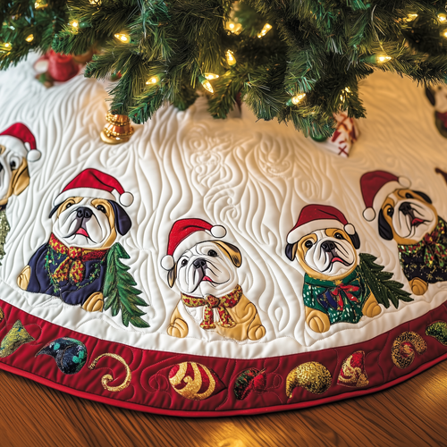 Festive English Bulldog Quilted Tree Skirt GFTOTL1194