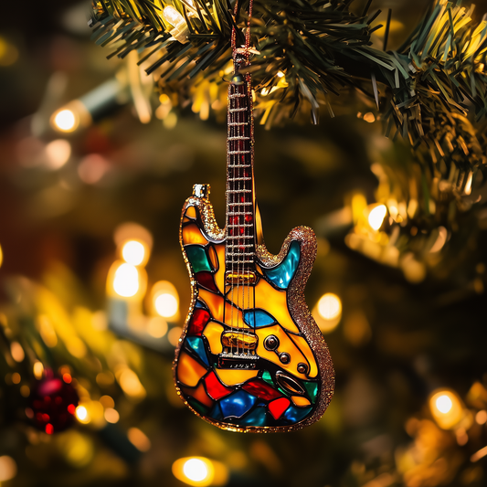 Glitter Guitar Mica Ornament GFTOTL1197